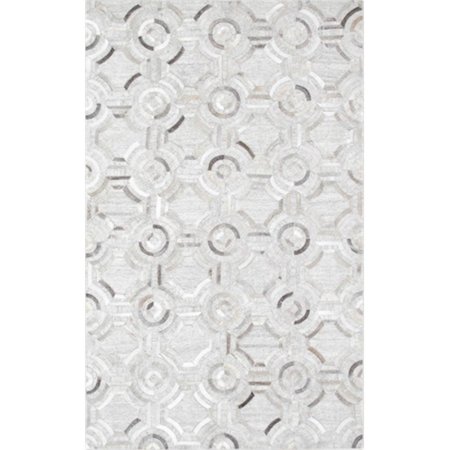 MADE4MANSIONS Carpets PTX-3137 5 0 X 8 0 Cowhide And Hand-Loomed Sari Silk Area Rug - 5 x 8 ft. MA2475527